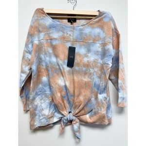 W5 Tie Dye Super Soft Sweater Knot Tie Orange Blue Sz L